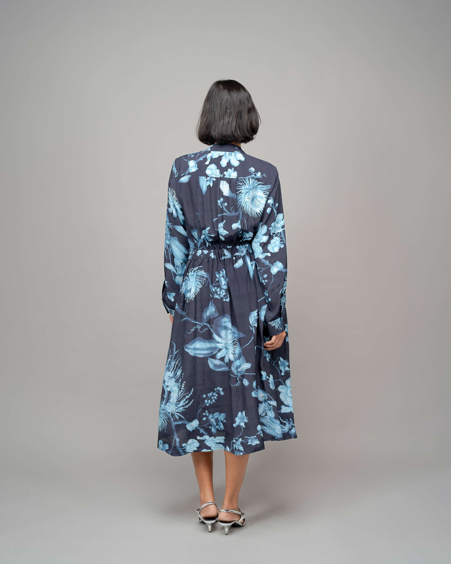 Garden Print Wrap Dress In Aourora Borealis