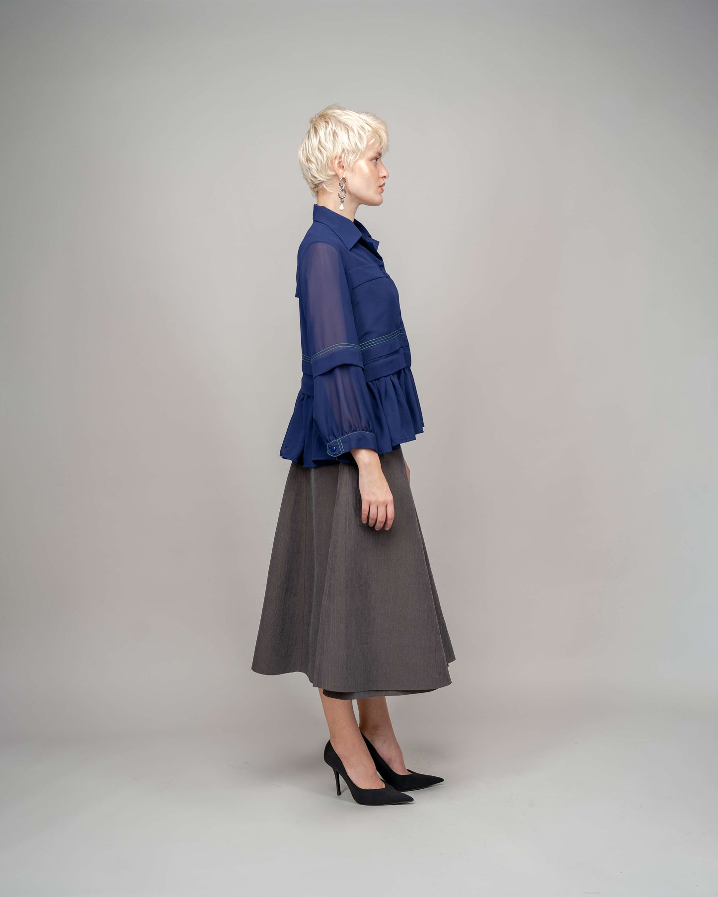 Pleated Fence Double Layer Top - Leh Studios