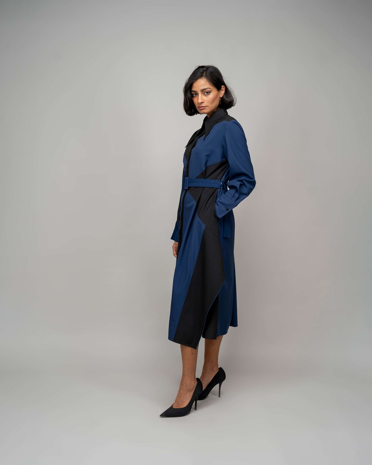 Composition Suit Shirt Dress - Leh Studios