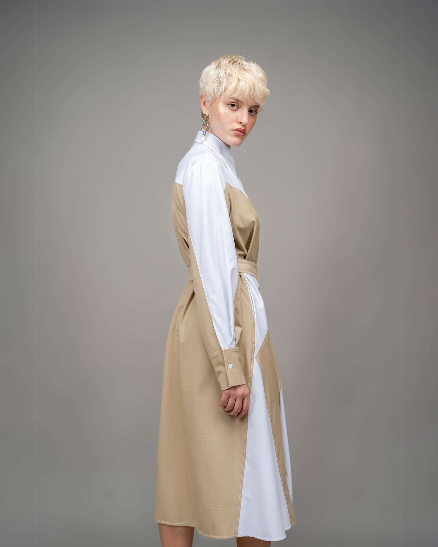 Composition Suit Shirt Dress