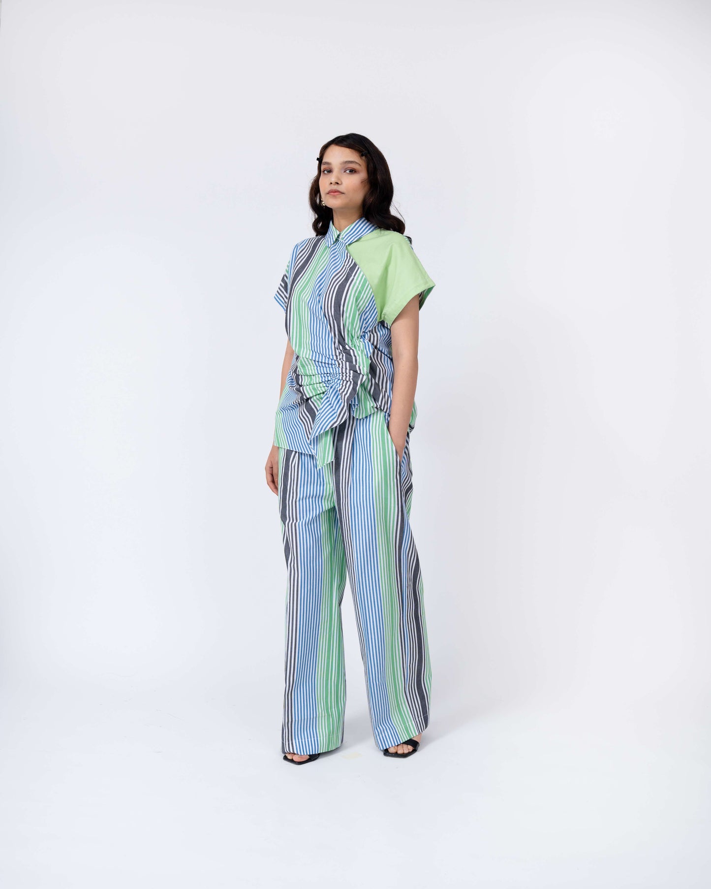 Multi Stripe Scrunch Top - Leh Studios