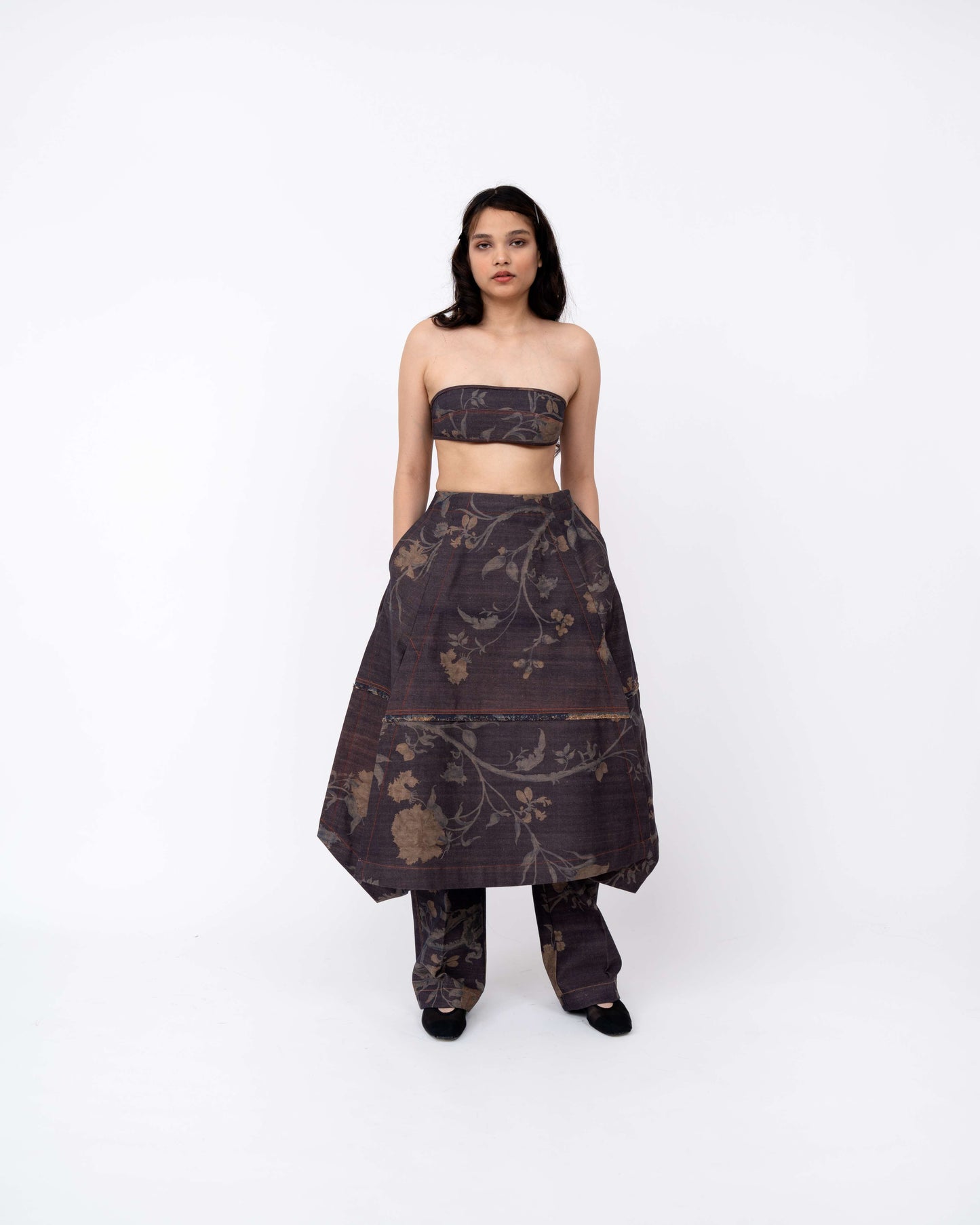 Summer Chints Hanker Denim Skirt - Leh Studios