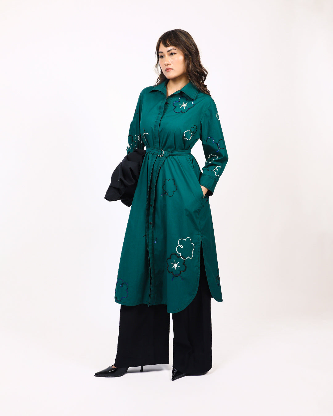 Ditsy Embroidered Fence Shirt