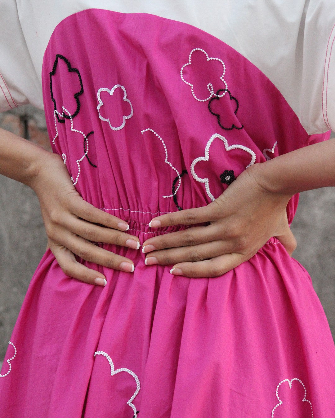 Ditsy Cup Zip Dress - Leh Studios