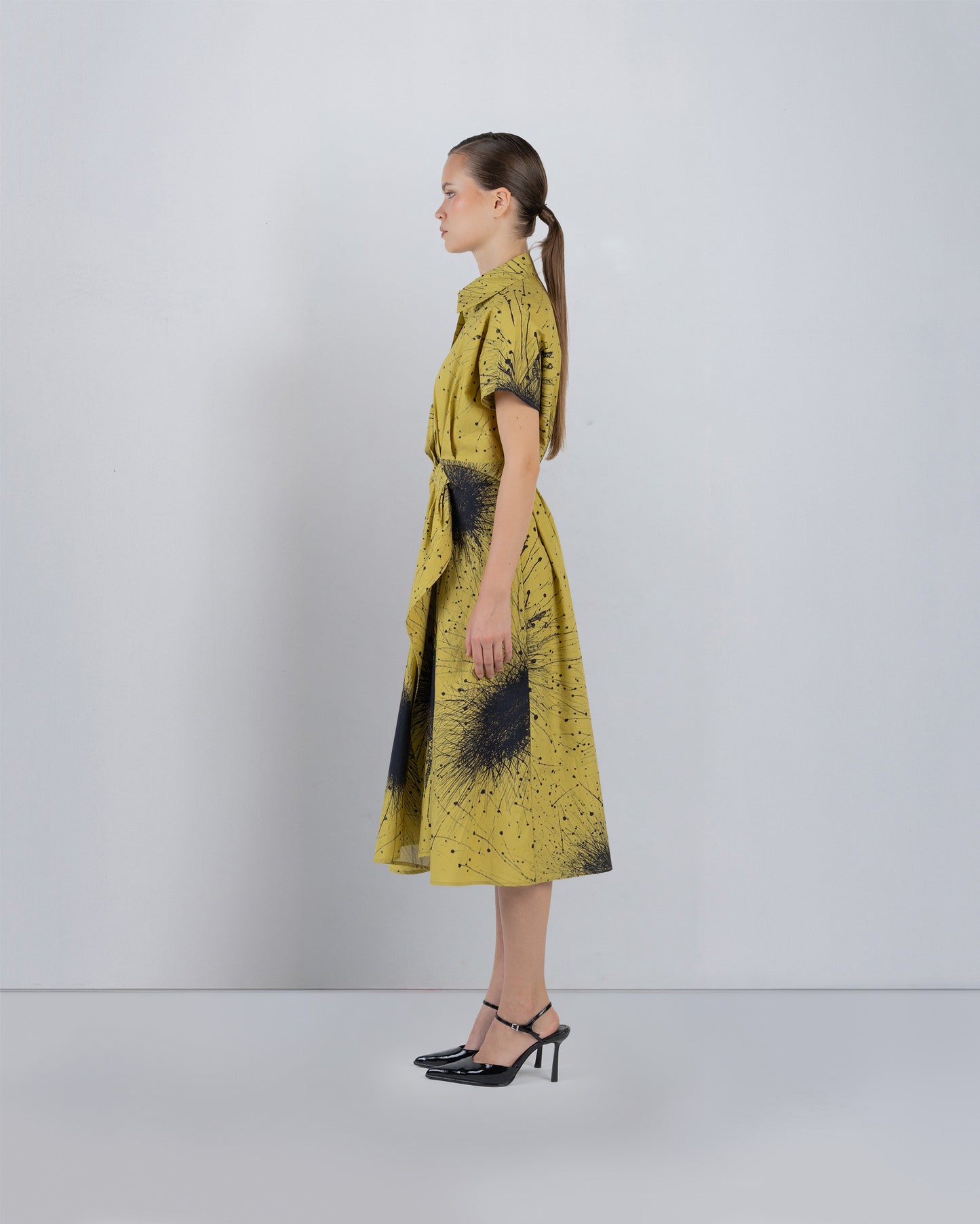 Wrap Dress in Splatter Print