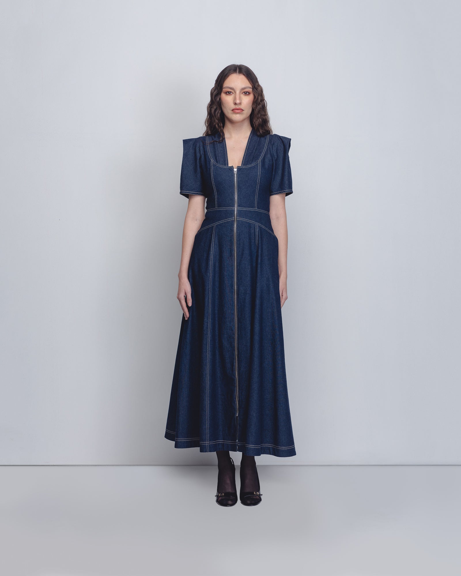 Denim Panelled Dress
