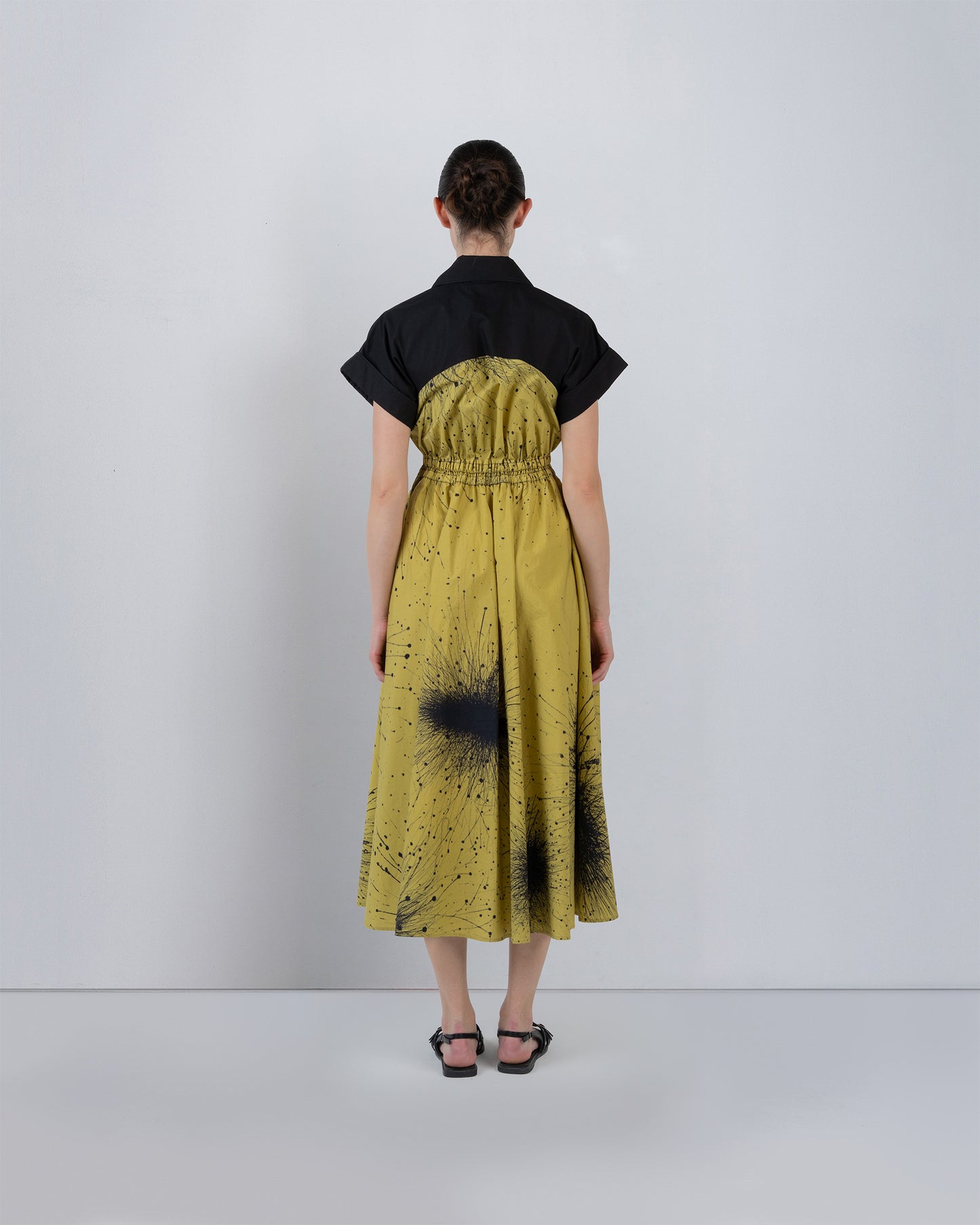 Cup Zipper Dress In Splatter Print