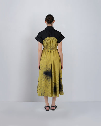 Cup Zipper Dress In Splatter Print