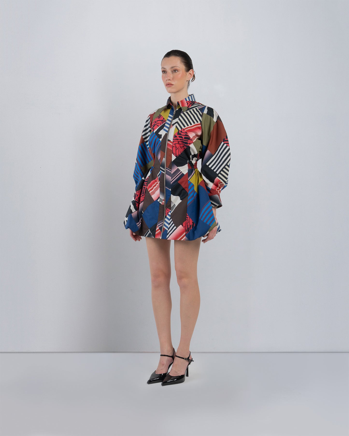 Mosaic Bubble Hem Dress