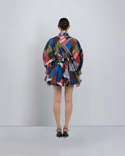 Mosaic Bubble Hem Dress