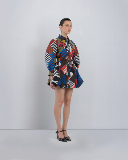 Mosaic Bubble Hem Dress