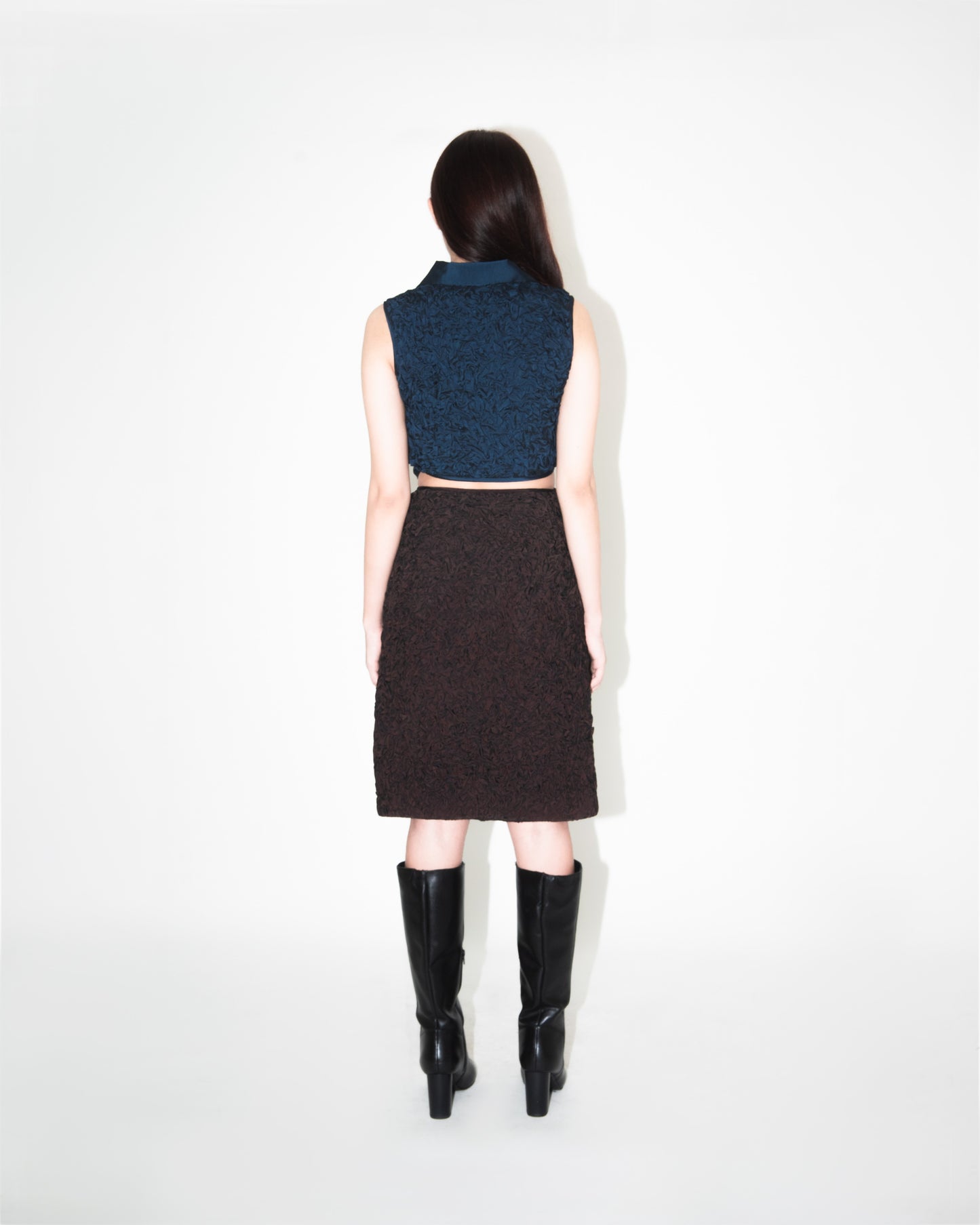 Crumple textured skirt