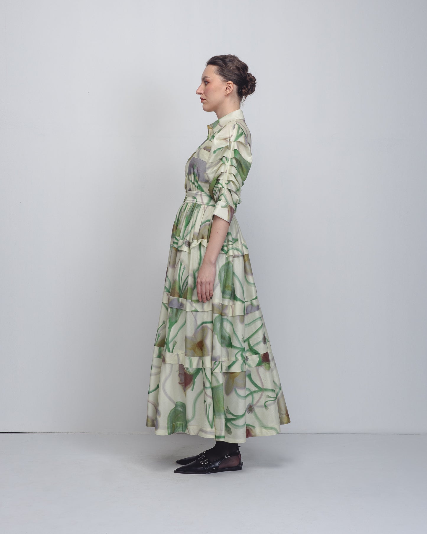 Paron Print Pleated Dress
