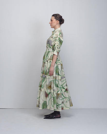 Paron Print Pleated Dress