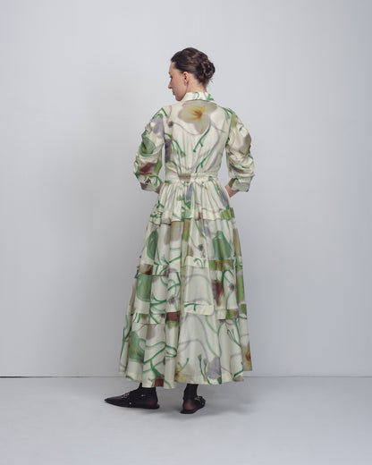 Paron Print Pleated Dress