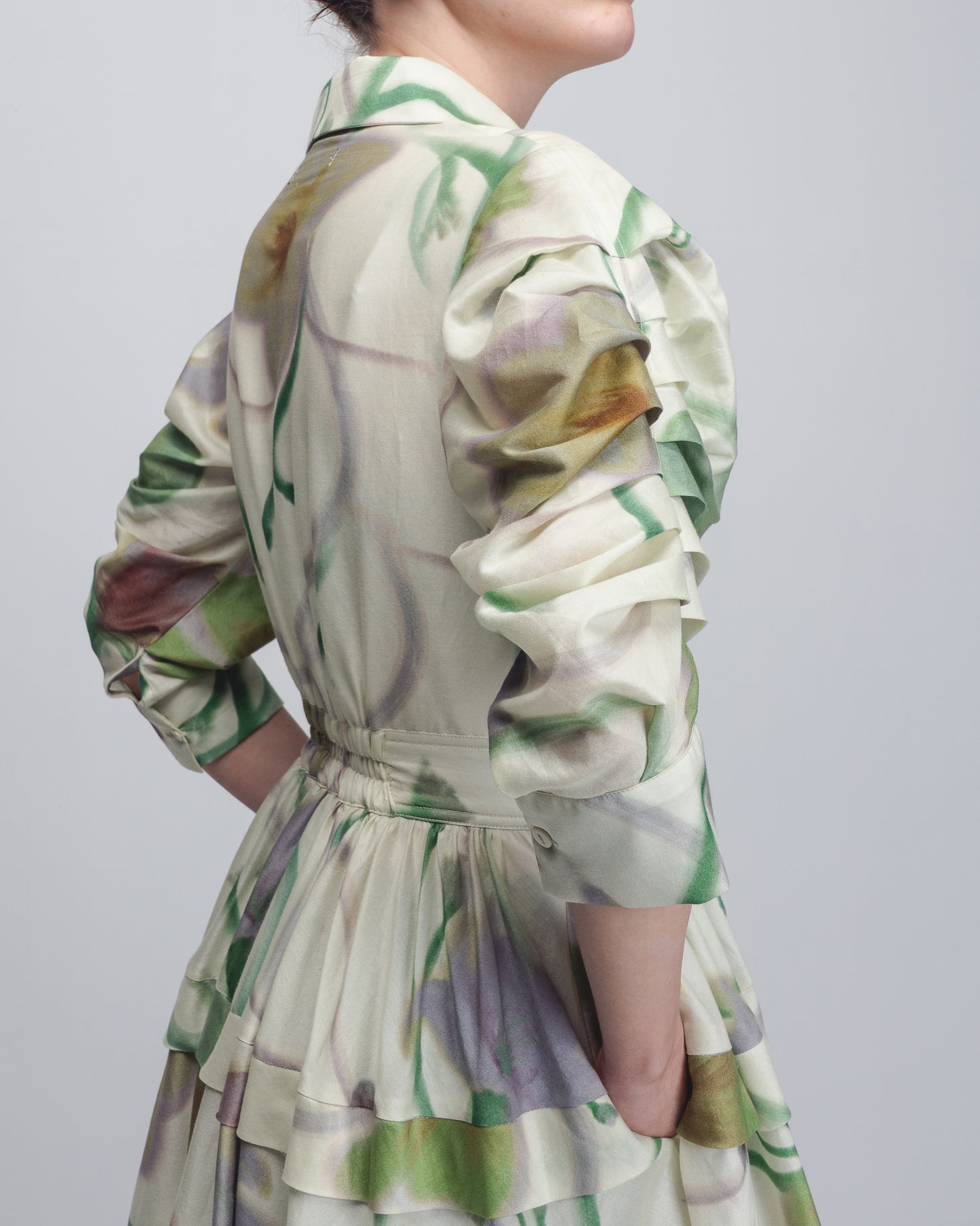 Paron Print Pleated Dress