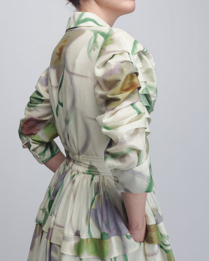 Paron Print Pleated Dress