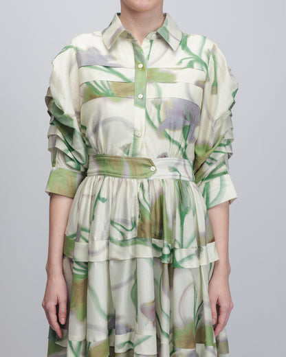 Paron Print Pleated Dress