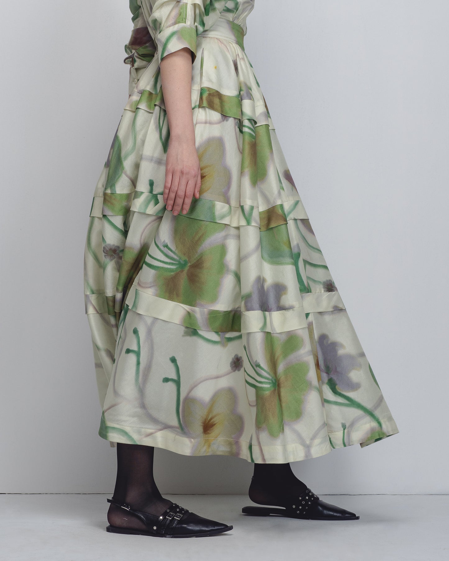 Paron Print Pleated Dress