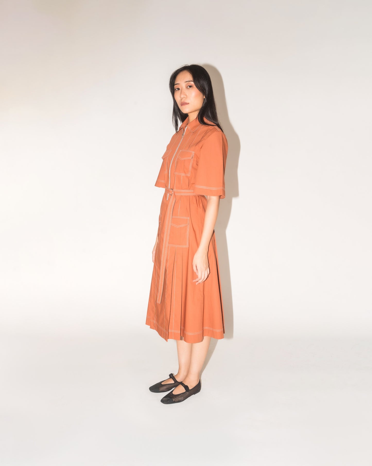 Pleated Safari Dress
