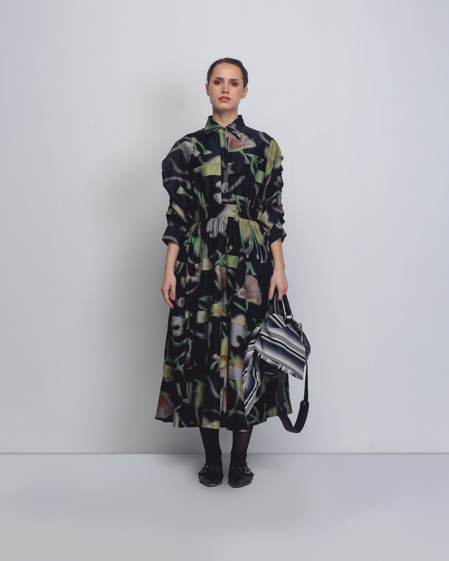 Paron Print Pleated Dress