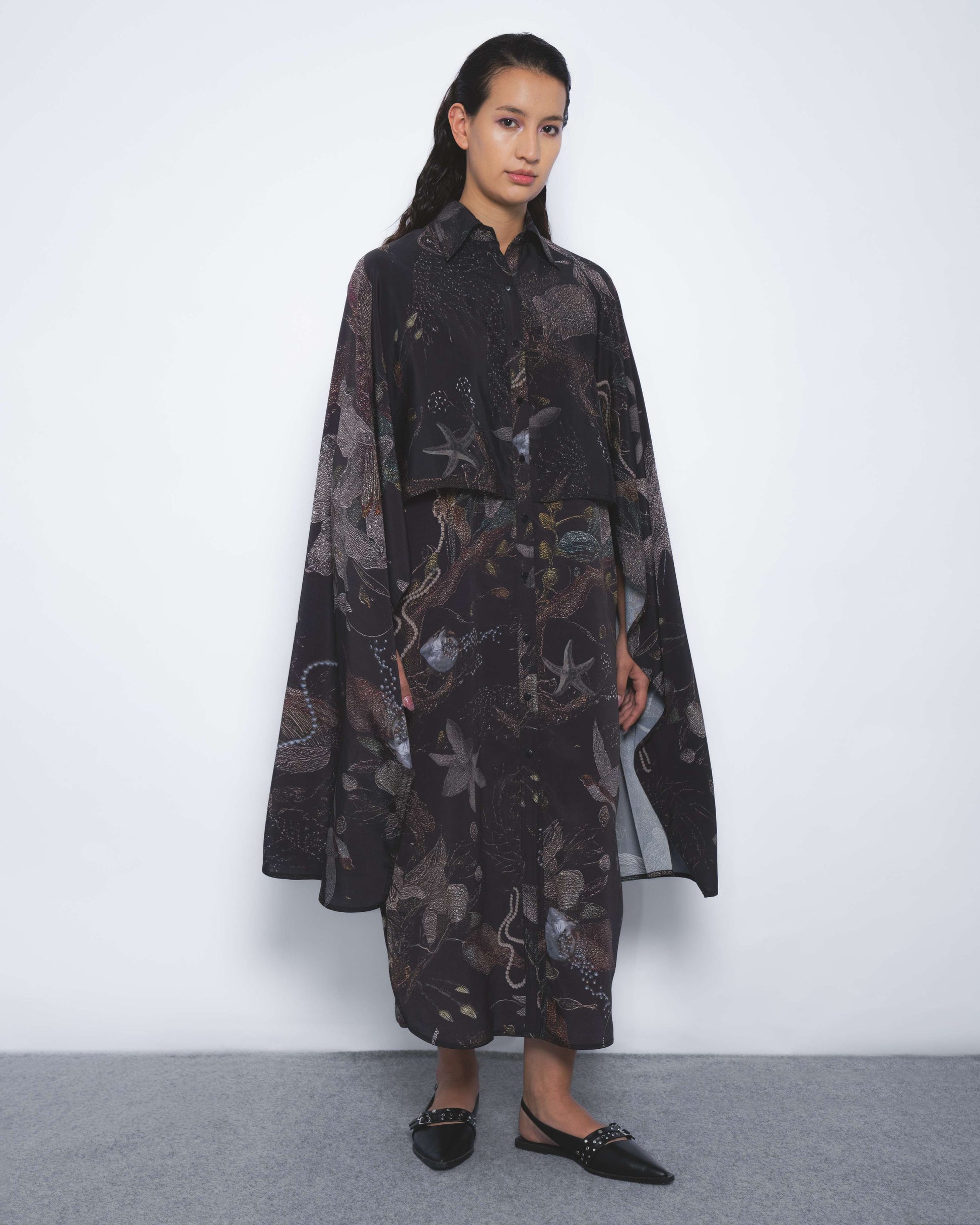 Manto Shirt Dress in Silva Print - Leh Studios