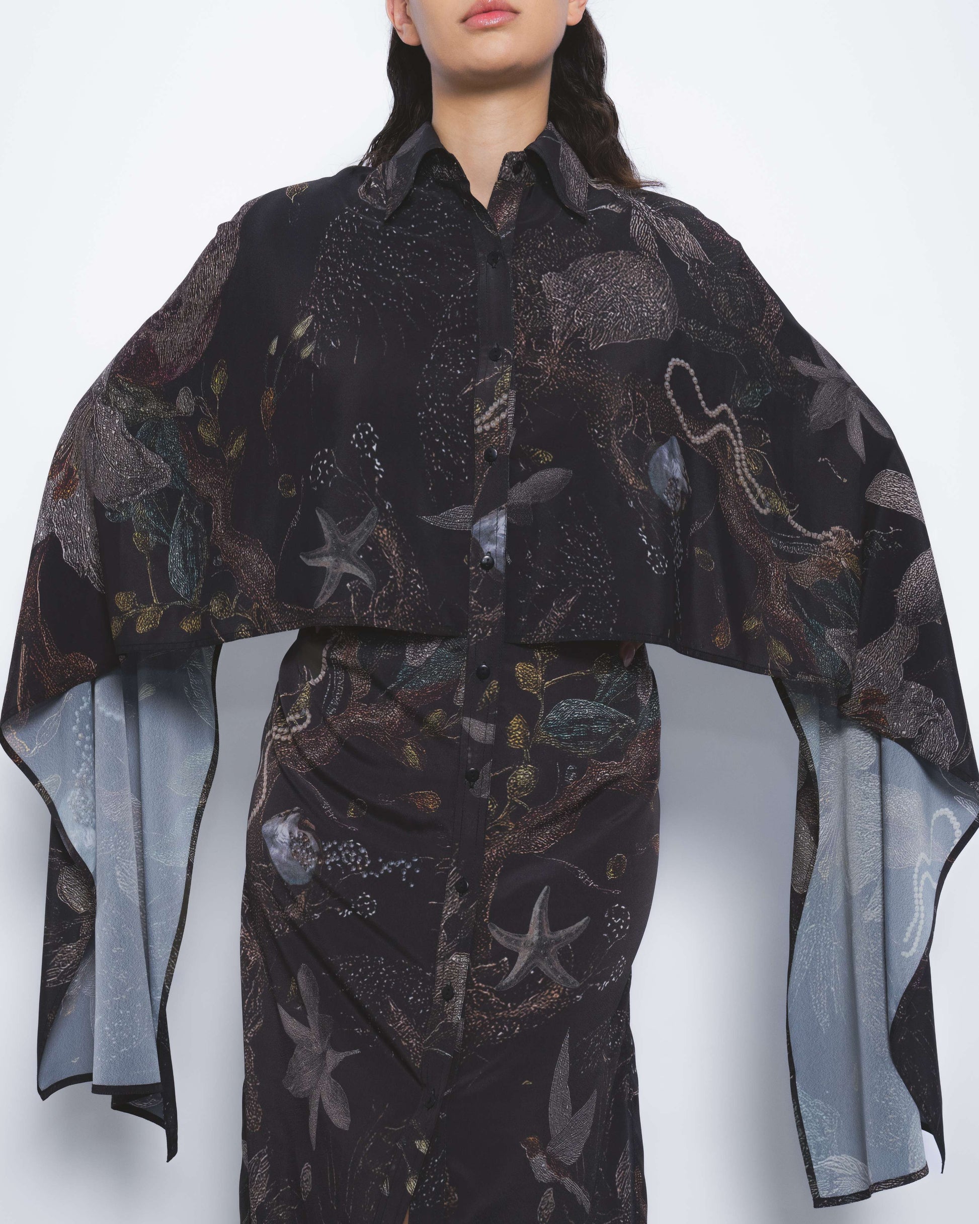 Manto Shirt Dress in Silva Print - Leh Studios