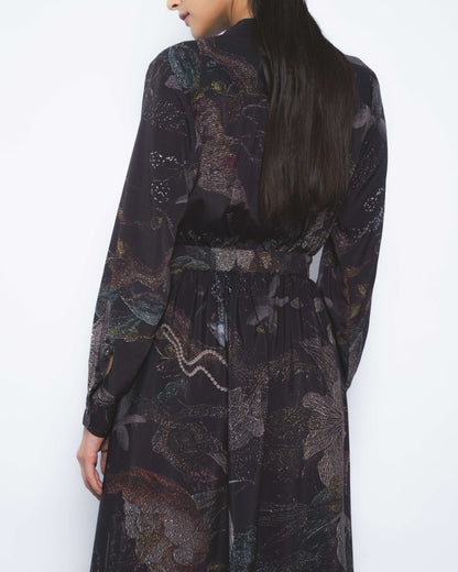 Wrap Dress in Silva Print - Leh Studios