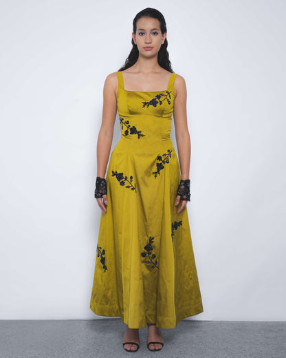 Kaika Embroidered Strap Dress - Leh Studios