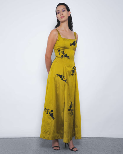 Kaika Embroidered Strap Dress - Leh Studios