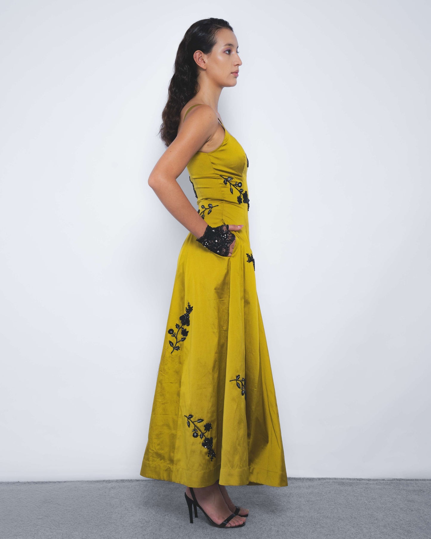 Kaika Embroidered Strap Dress - Leh Studios