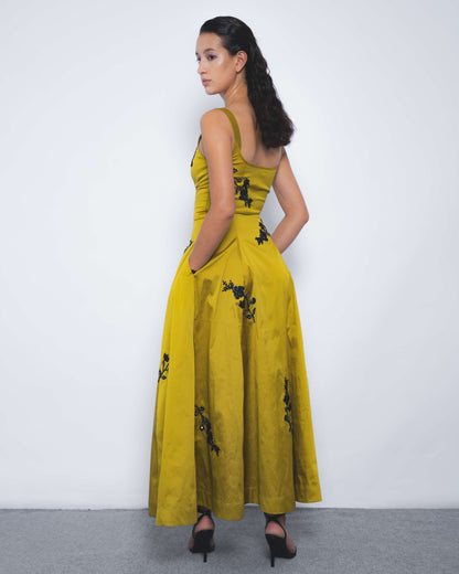 Kaika Embroidered Strap Dress - Leh Studios
