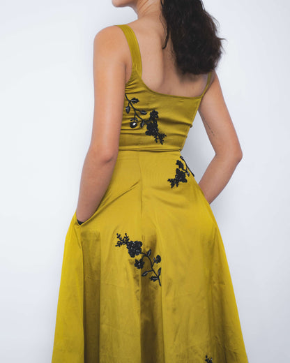 Kaika Embroidered Strap Dress - Leh Studios