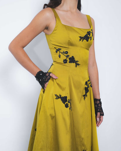 Kaika Embroidered Strap Dress - Leh Studios