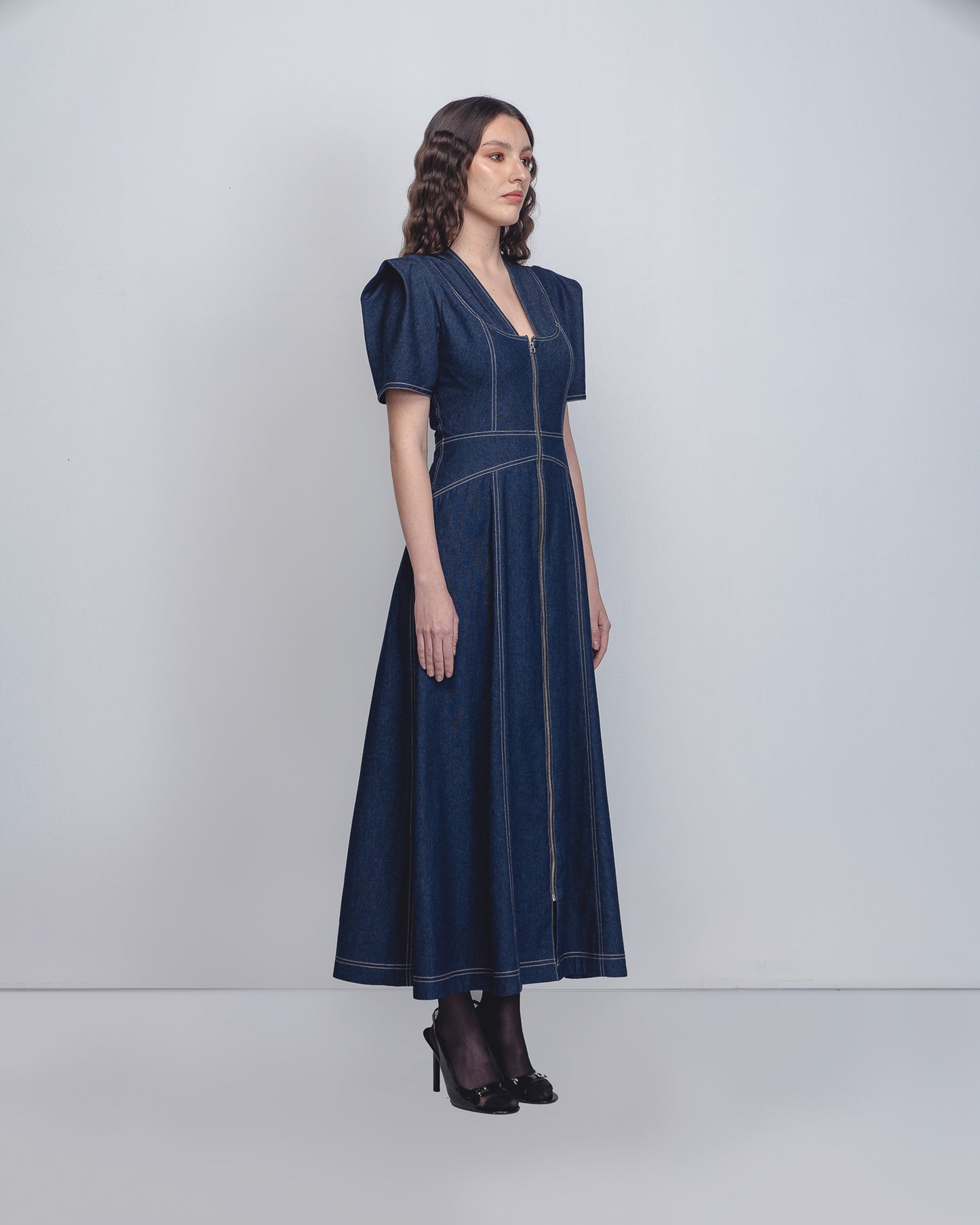 Denim Panelled Dress