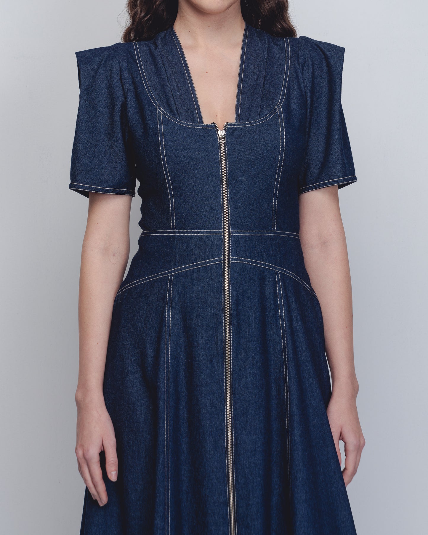 Denim Panelled Dress