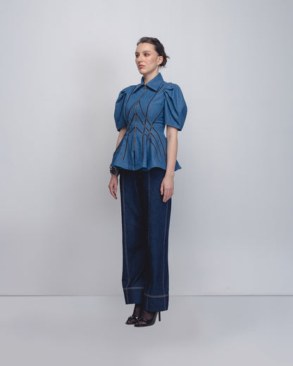 Spirale Denim Top