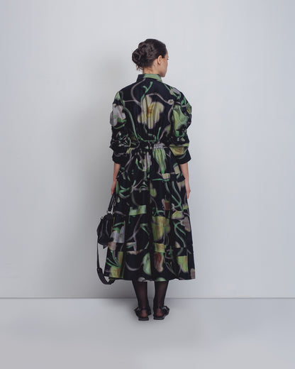 Paron Print Pleated Dress