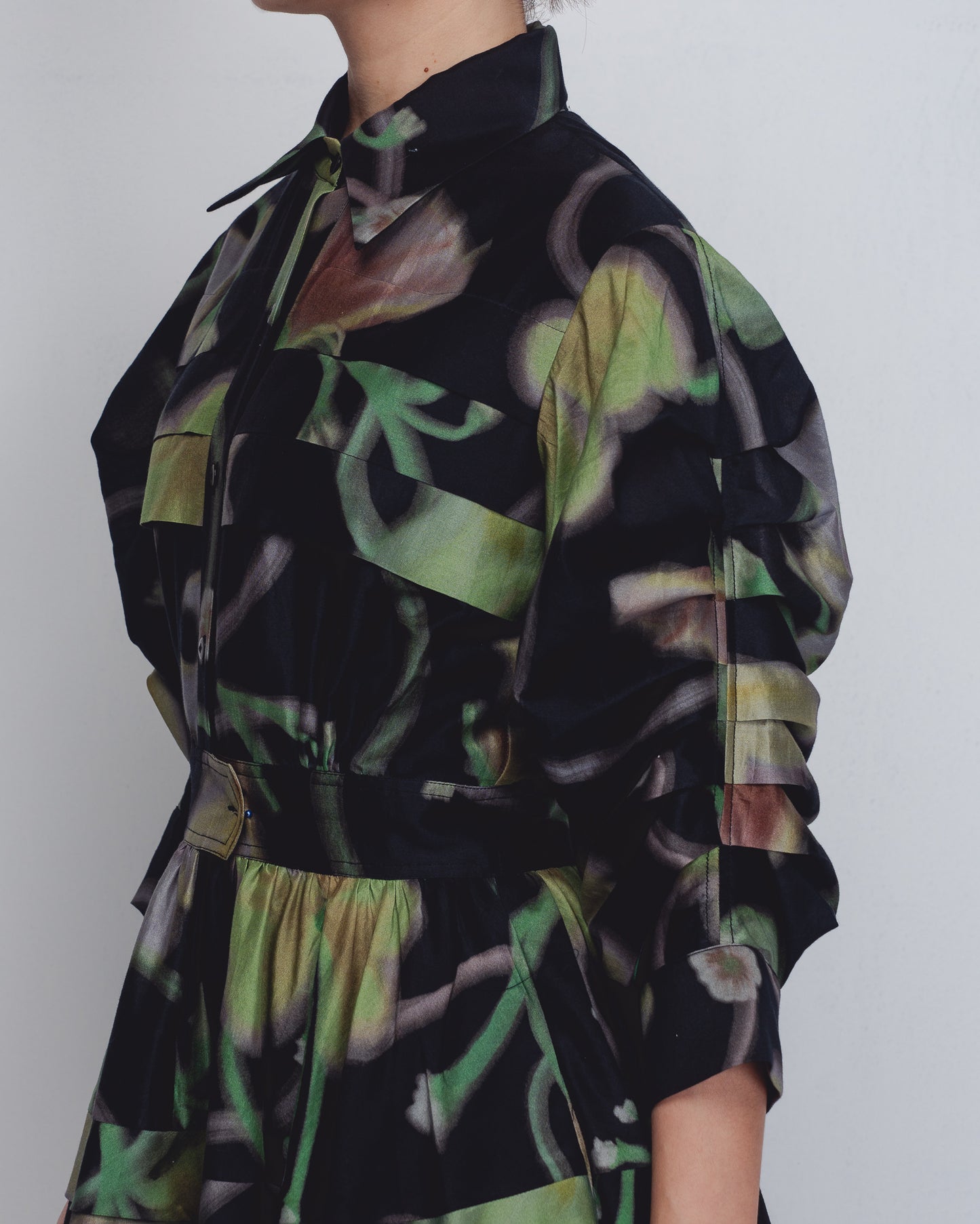 Paron Print Pleated Dress