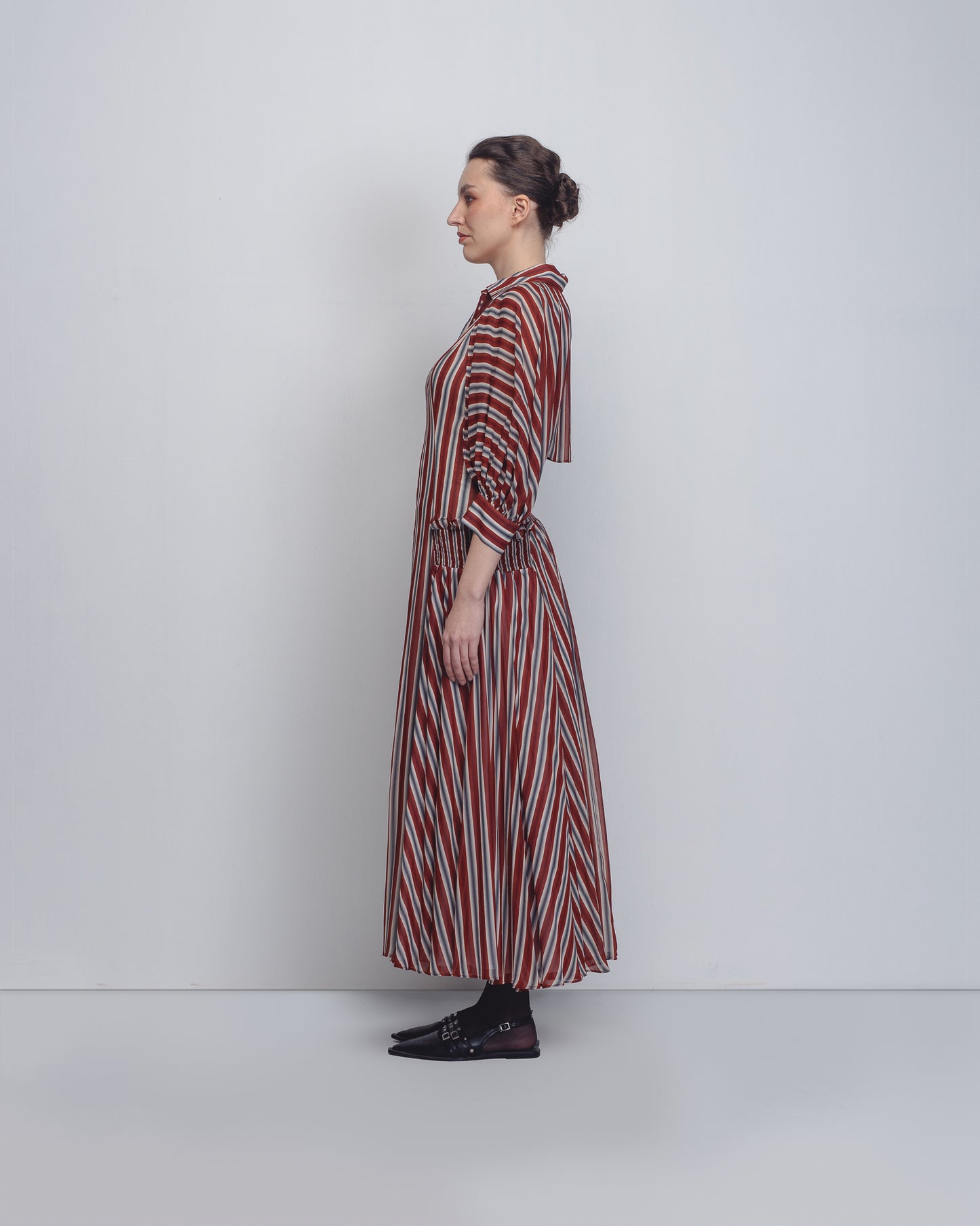 Contemporary fit-and-flare dress celebrating traditional craftsmanship | Conscious slow fashion design