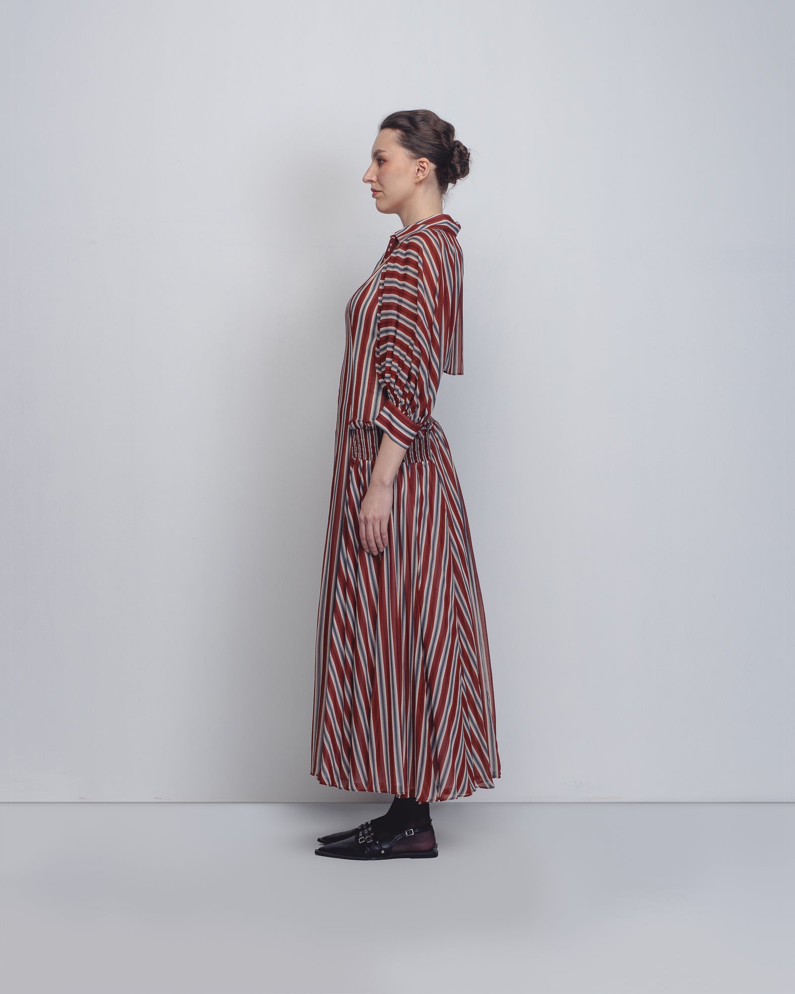 Contemporary fit-and-flare dress celebrating traditional craftsmanship | Conscious slow fashion design