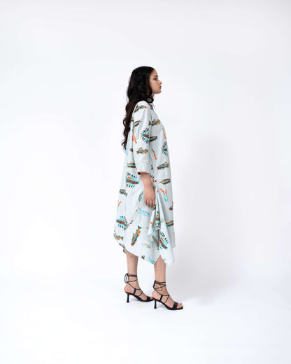 Scale Fish Print New Hanker Dress
