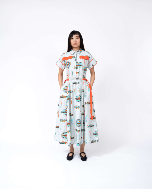 Scale Fish Print Tong Dress