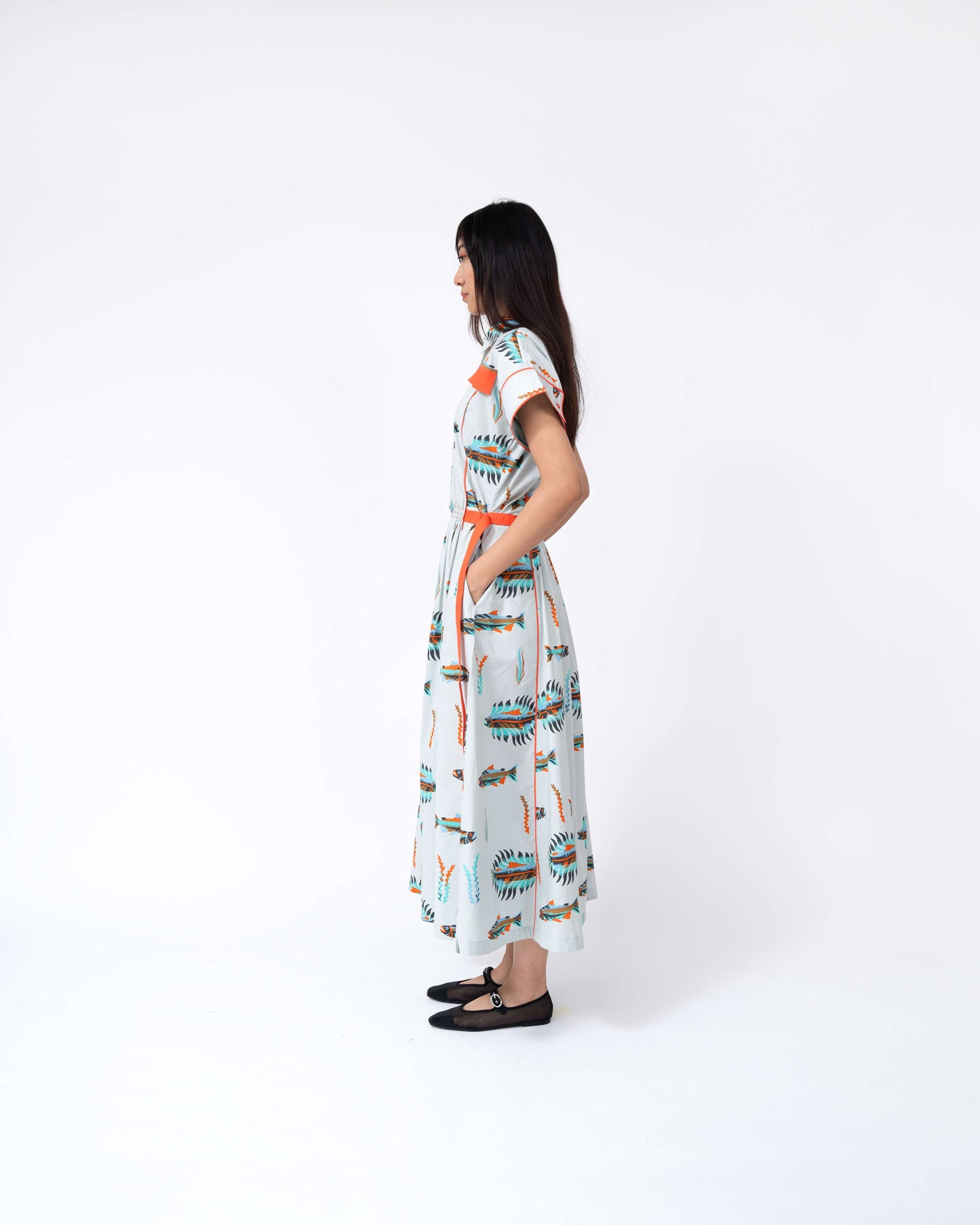 Scale Fish Print Tong Dress