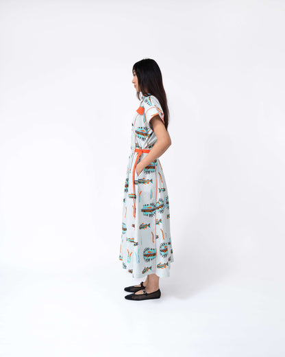 Scale Fish Print Tong Dress