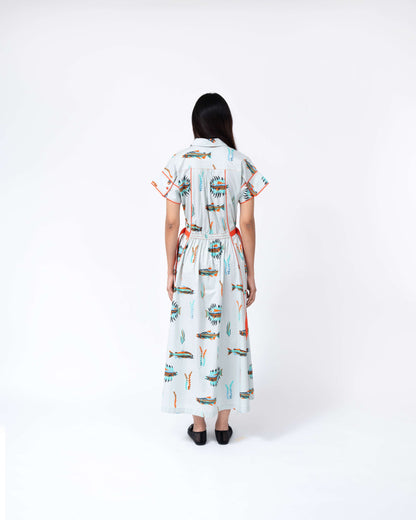 Scale Fish Print Tong Dress