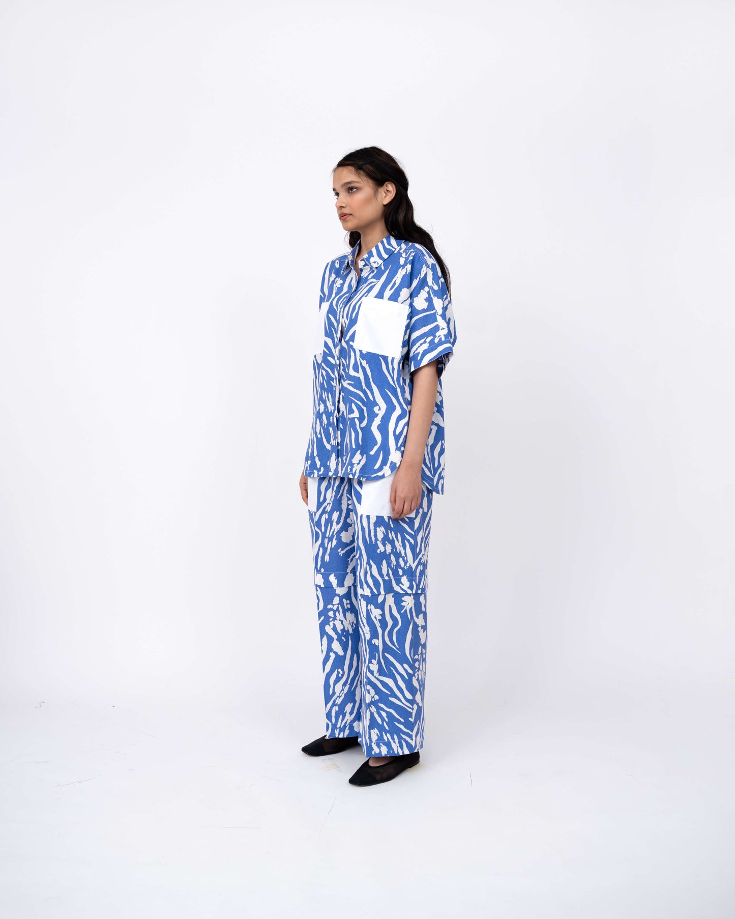 Blue Wave Pleated Day Pant