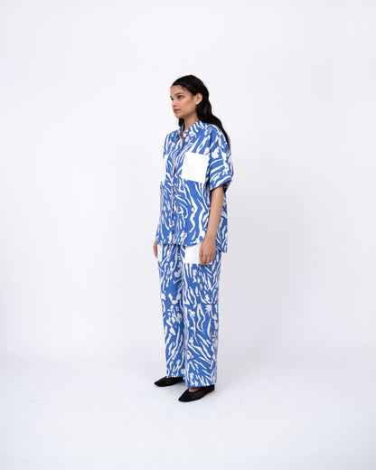 Blue Wave Pleated Day Pant