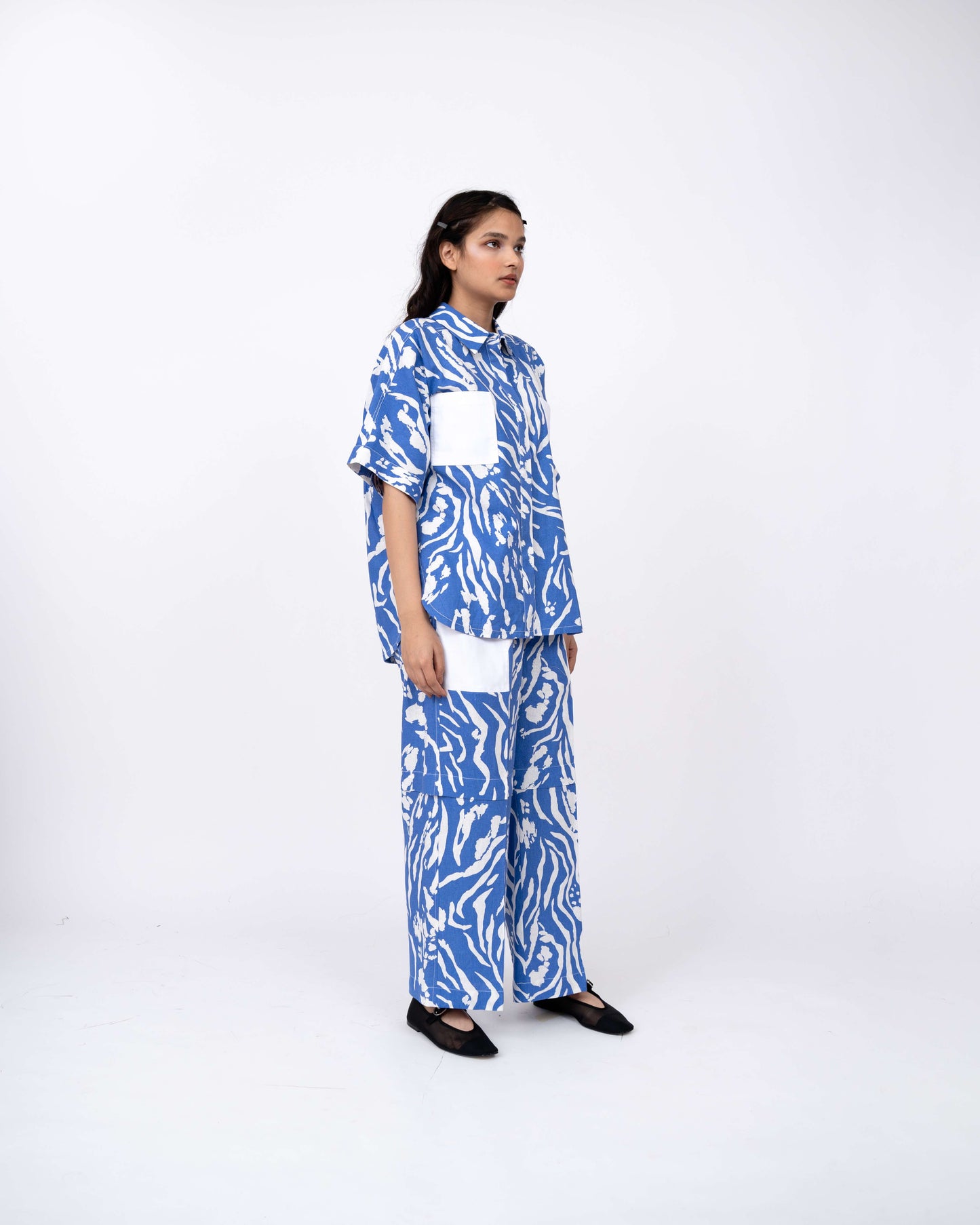 Blue Wave Pleated Day Pant