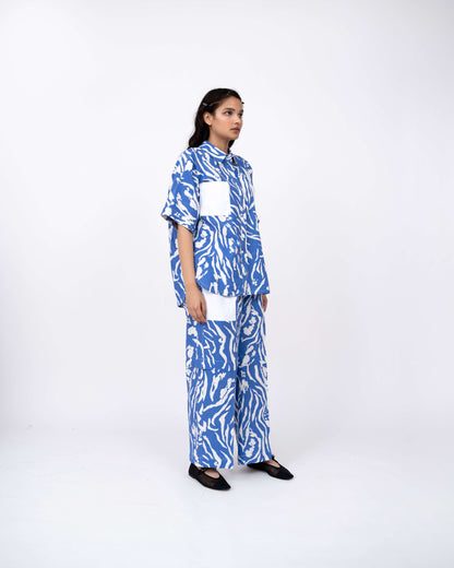 Blue Wave Pleated Day Pant